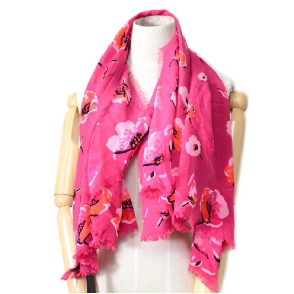 Coach Exploded Wildflower Silk Crepe Scarf (F77812): Dahlia Multi - $135 Retail - Picture 5 of 7